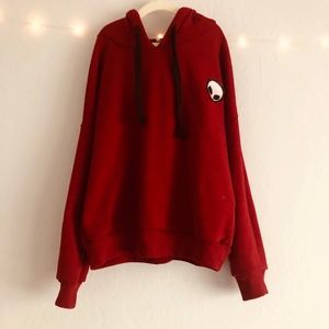 Maroon Red Hoodie With Alien
